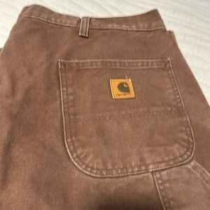 CARHARTT 42 x34 PANTS duck cloth dark brown pants B11CHT DUNGAREE FIT